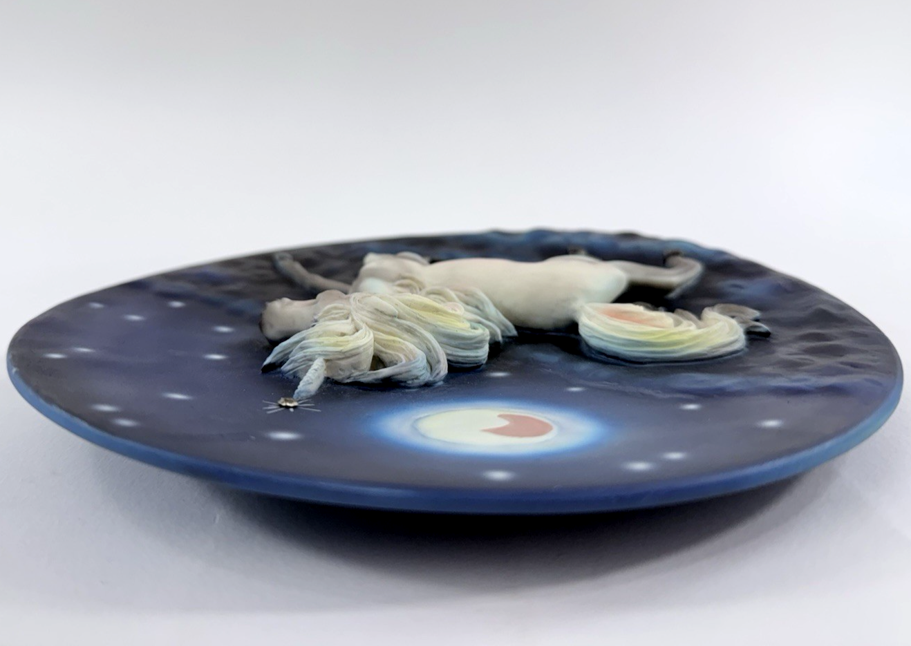 Whimsical 7.5” Moonlit Unicorn Textured Decorative Plate