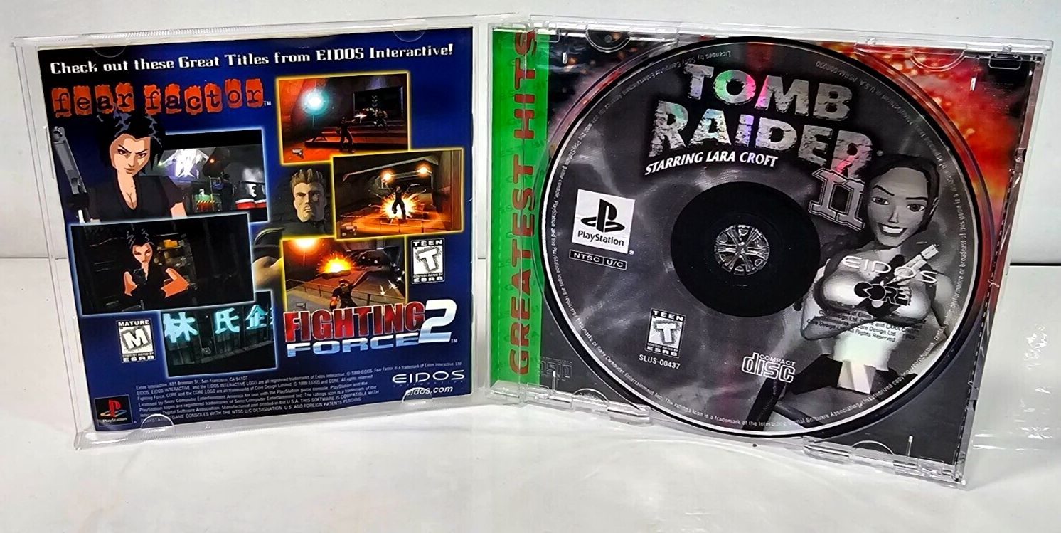Tomb Raider 2 Greatest Hits (PlayStation 1, 1997) Game Case Manual Registration