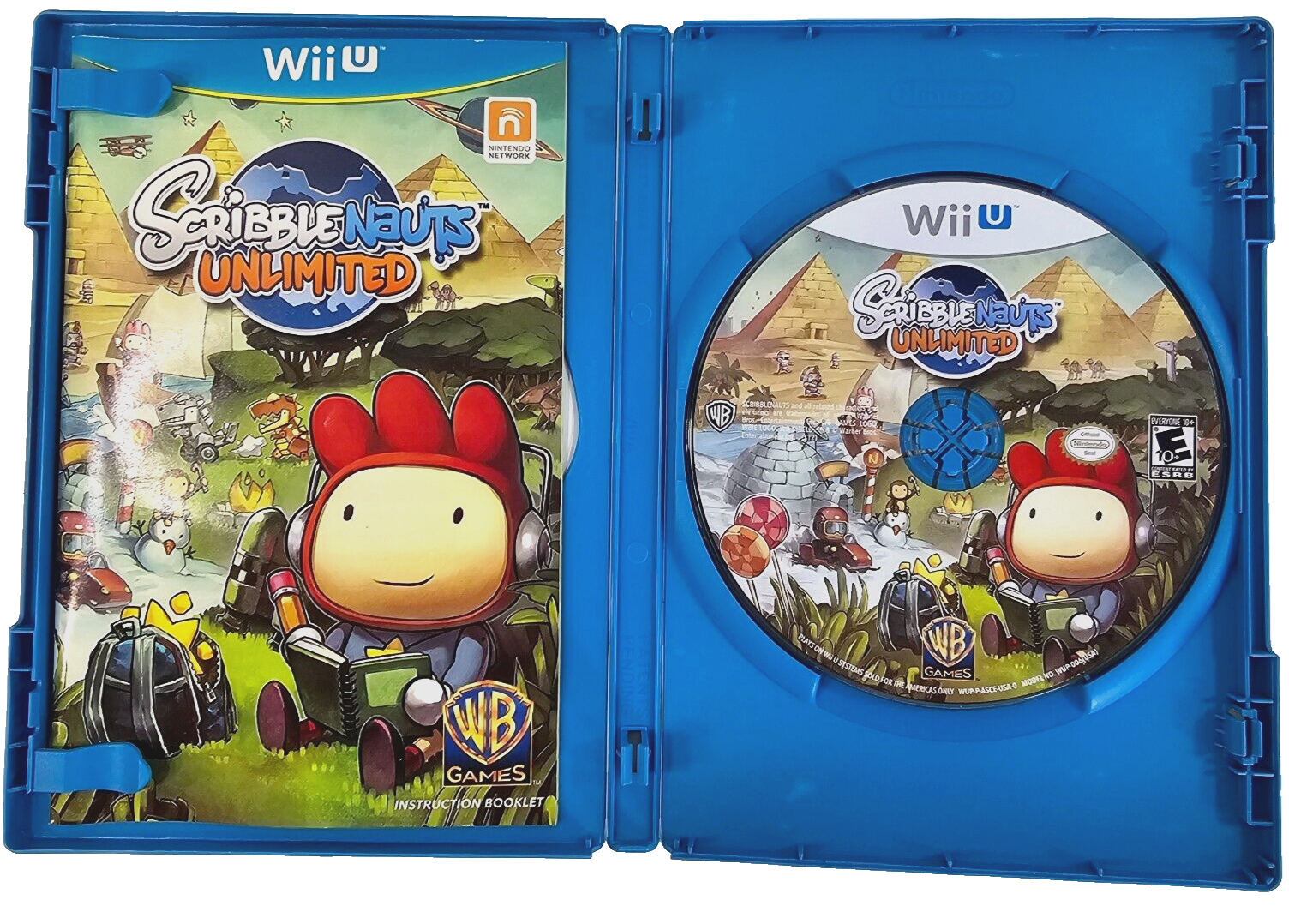 Scribblenauts Unlimited (Nintendo Wii U, 2012) Game Case Manual - Tested