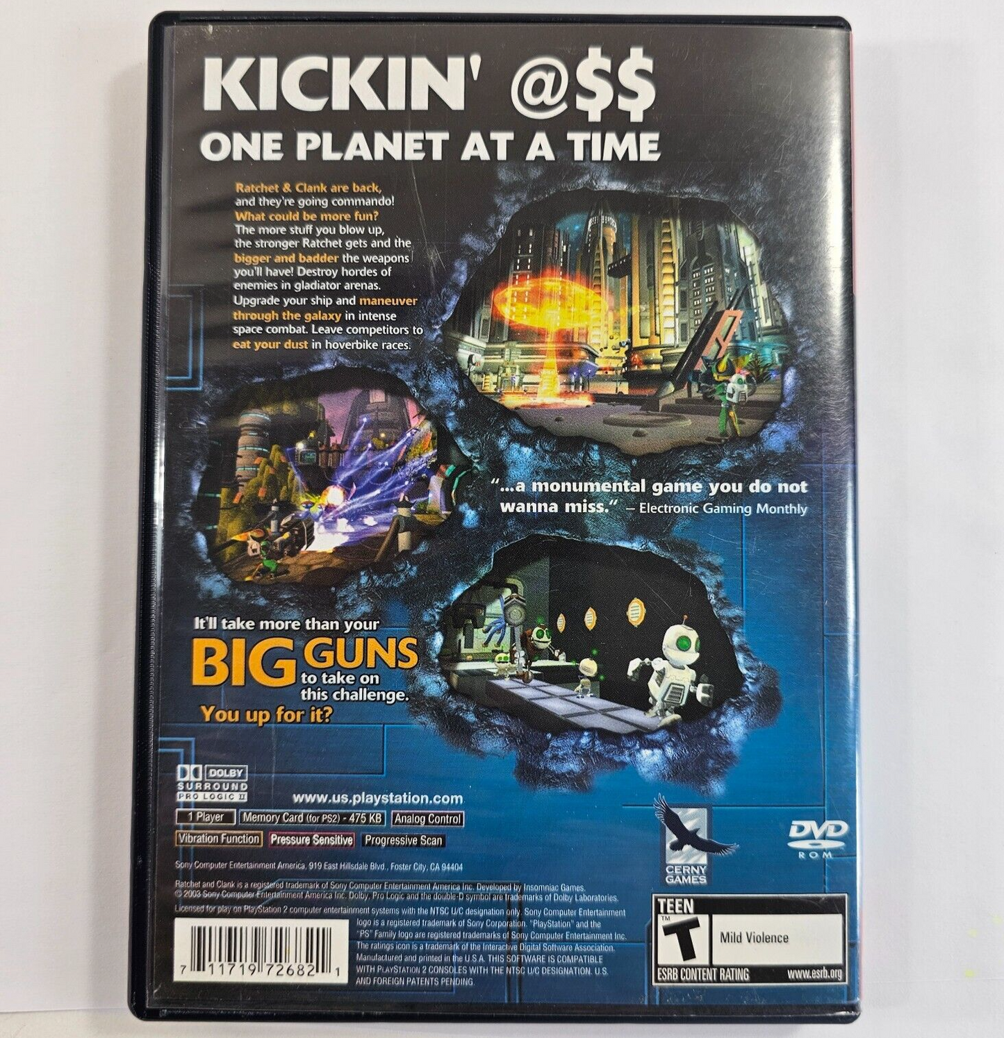 Ratchet & Clank: Going Commando (Sony PlayStation 2, 2004) Game Case Manual Reg.