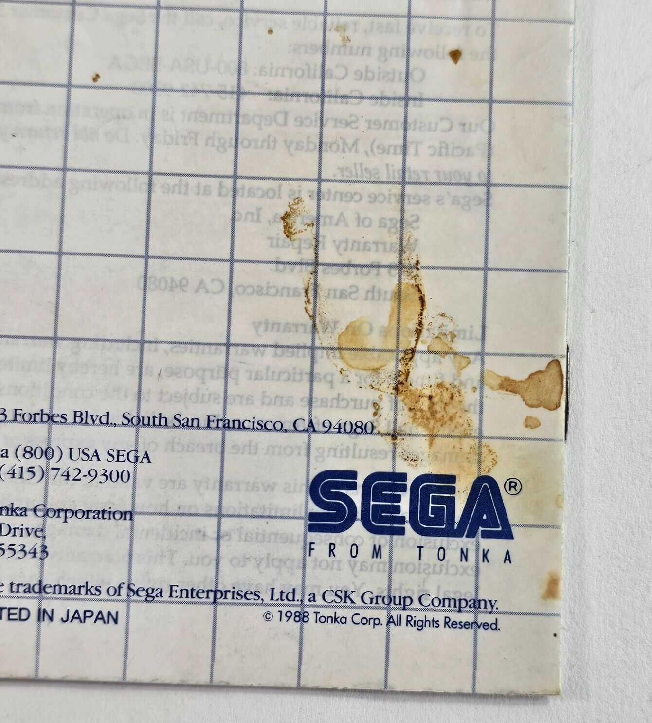 Global Defense (Sega Master System, 1987) Game Case Manual - Tested and Working