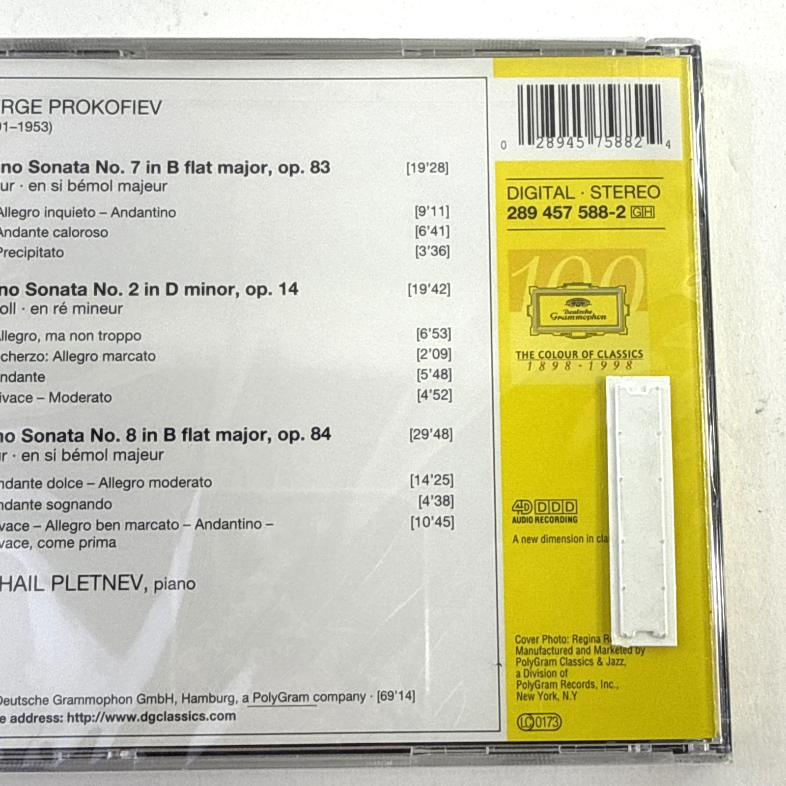 Mikhail Pletnev: Piano Sonatas No. 2-7-8 by S. Prokofiev (CD, 1998) New/Sealed