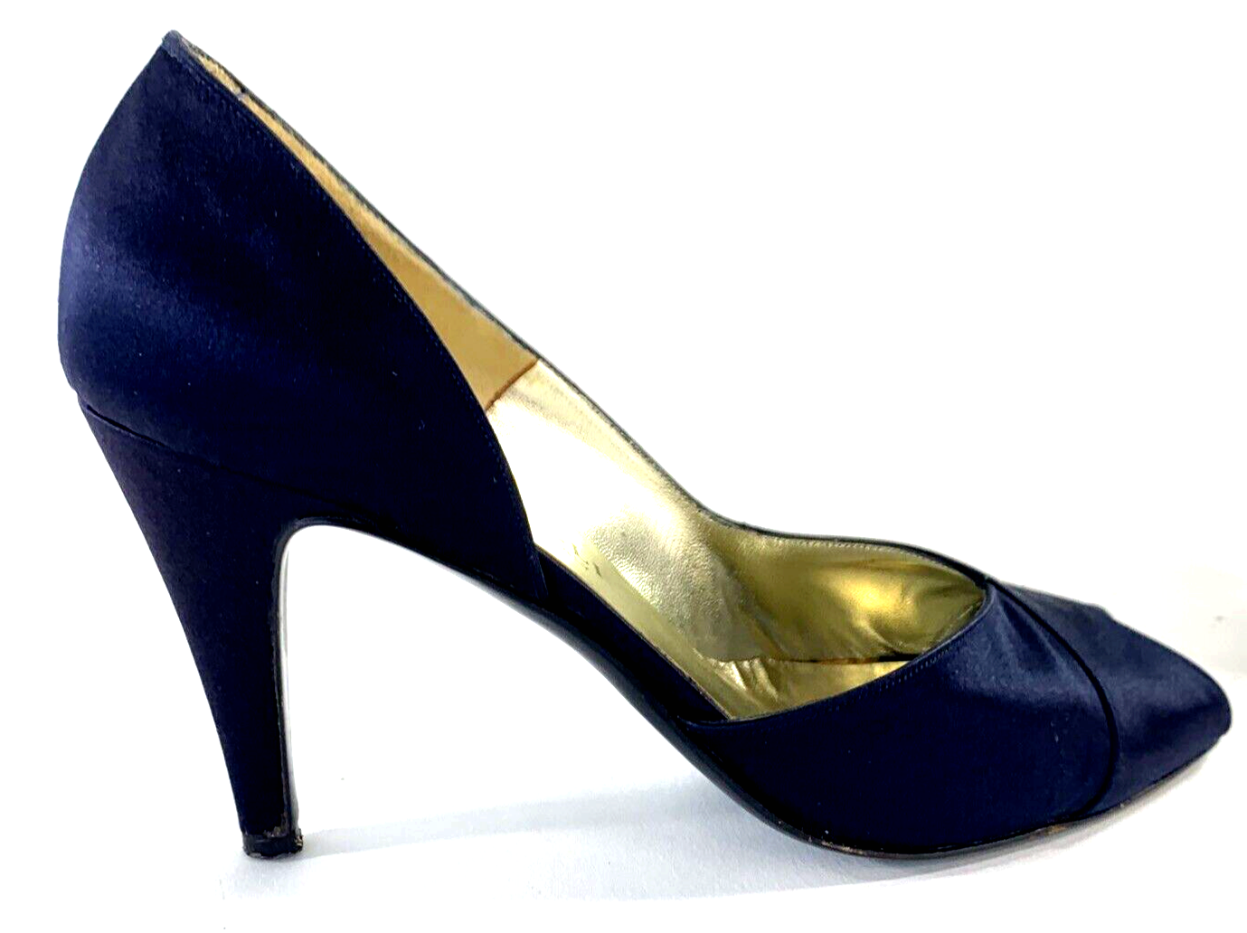 Bruno Magli Womens Navy Blue Leather Heels Pumps Shoes Size 7AAA
