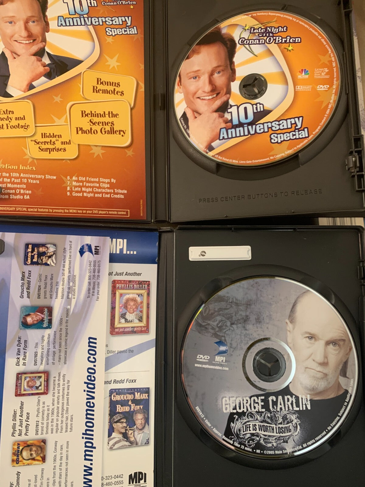 Robin Williams Live (Stand-up DVD bundle) Jerry Seinfeld Live, Conan O'Brien +3