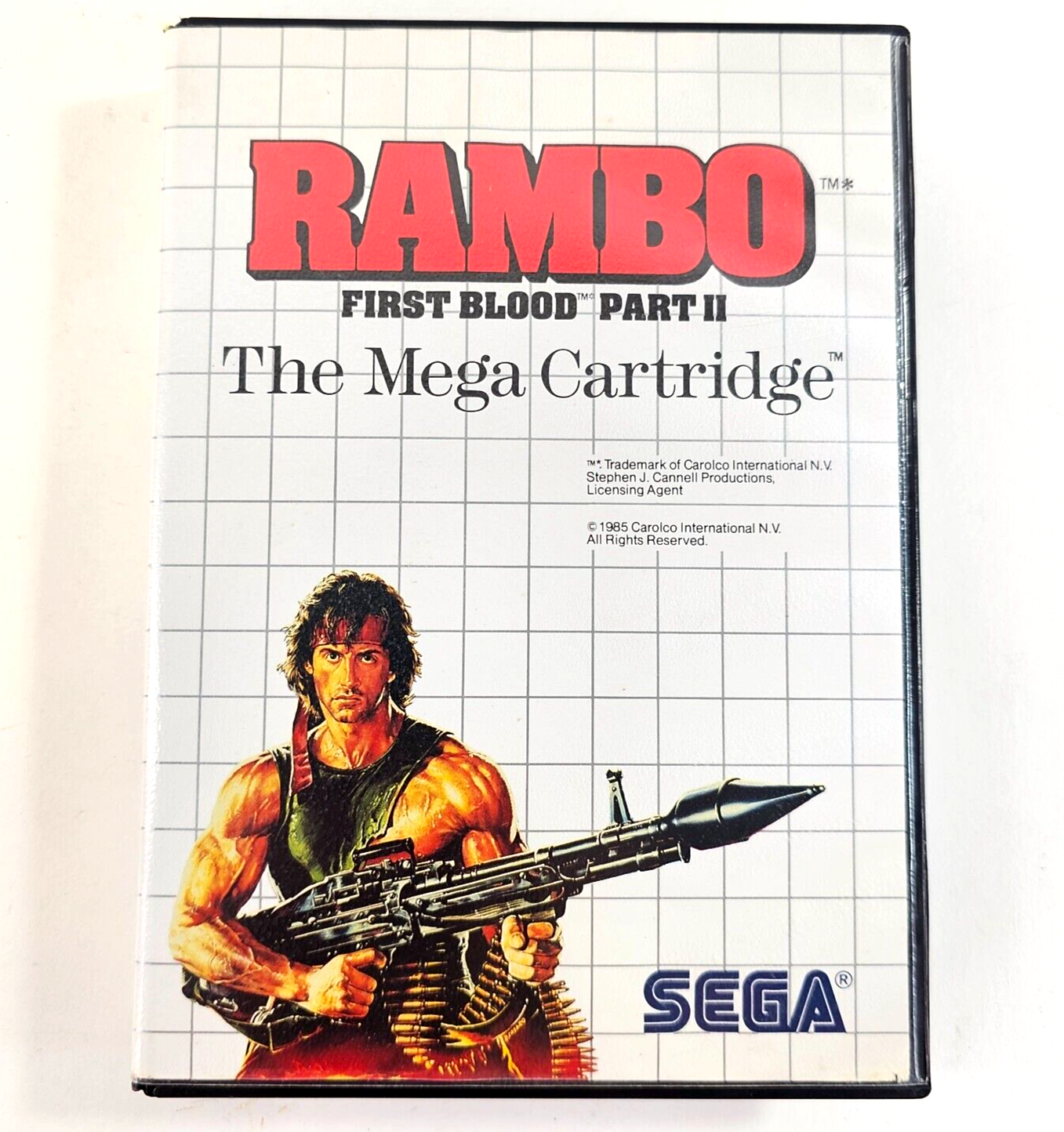 Rambo: First Blood Part II (Sega Master System, 1986) Game and Case  - Tested