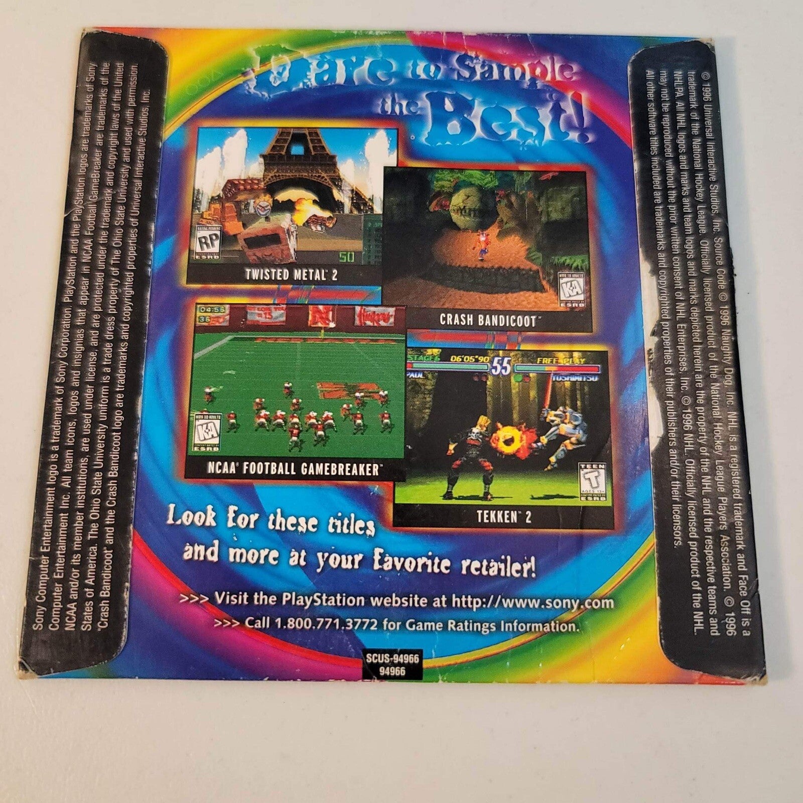 PlayStation Interactive Sampler Vol. 3 (Sony PlayStation, 1996) Disc and Sleeve