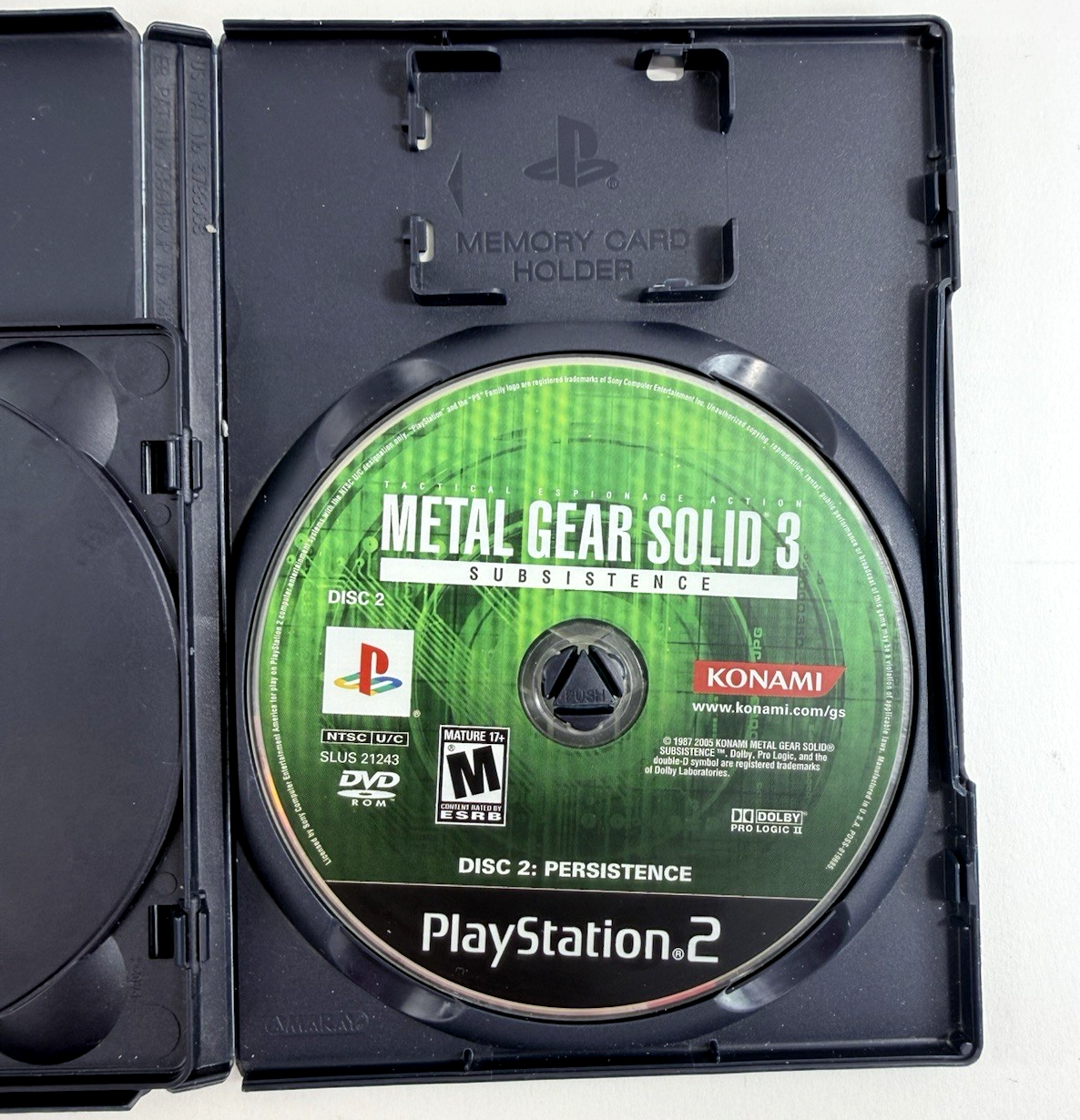 Metal Gear Solid 3: Subsistence (PlayStation 2, 2006) Game Discs & Case - Tested