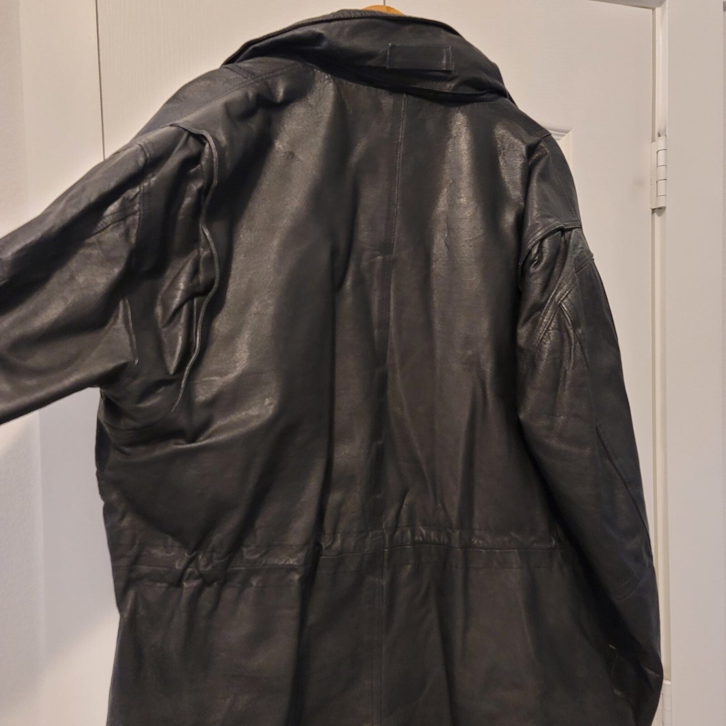 John Ashford Black Leather Men's Coat Size XL  RN18711