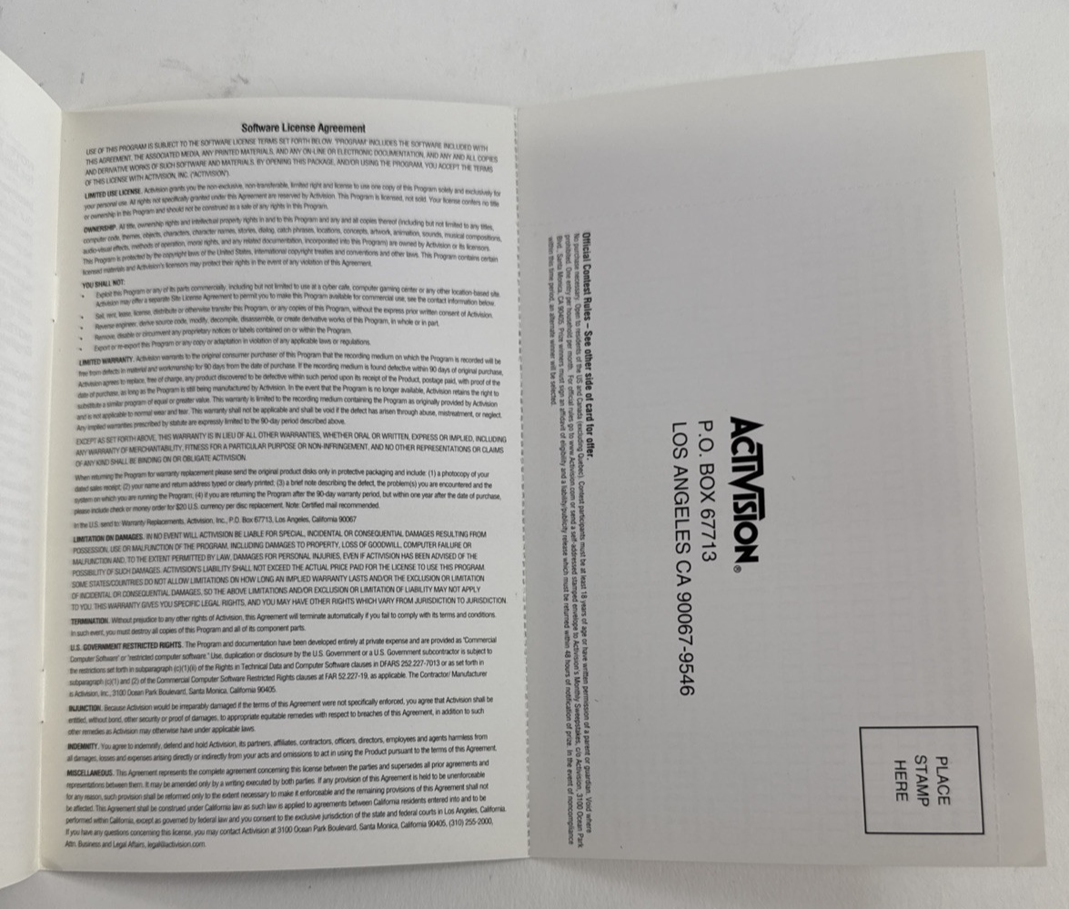 Activision Anthology (PlayStation 2, 2002) Game Case Manual Registration -Tested