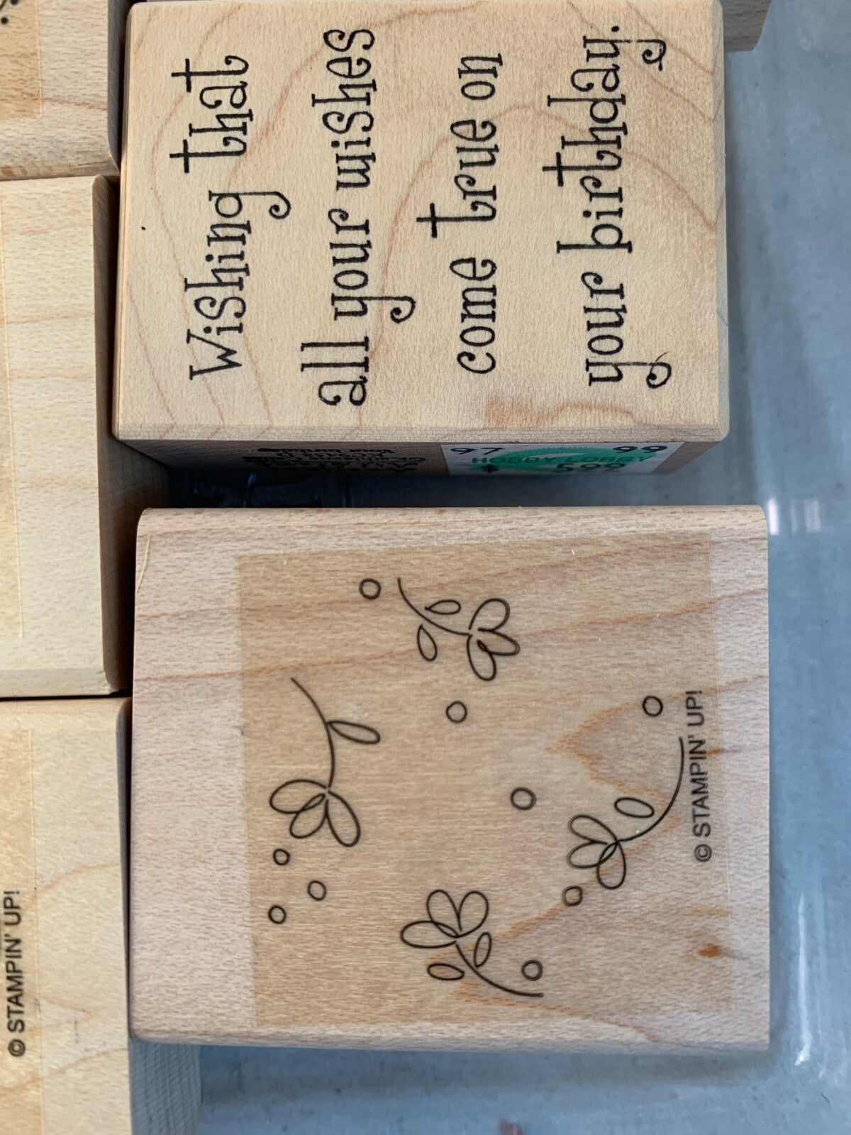 Stampin Up (Lot of 6) Best Wishes Stamps (hearts, flowers, wishes )