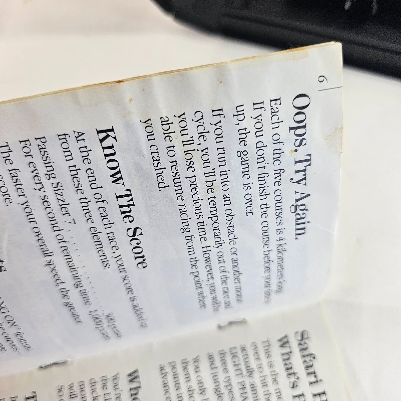 Hang On & Safari Hunt (Sega Master System, 1986) Game Case Manual - Tested