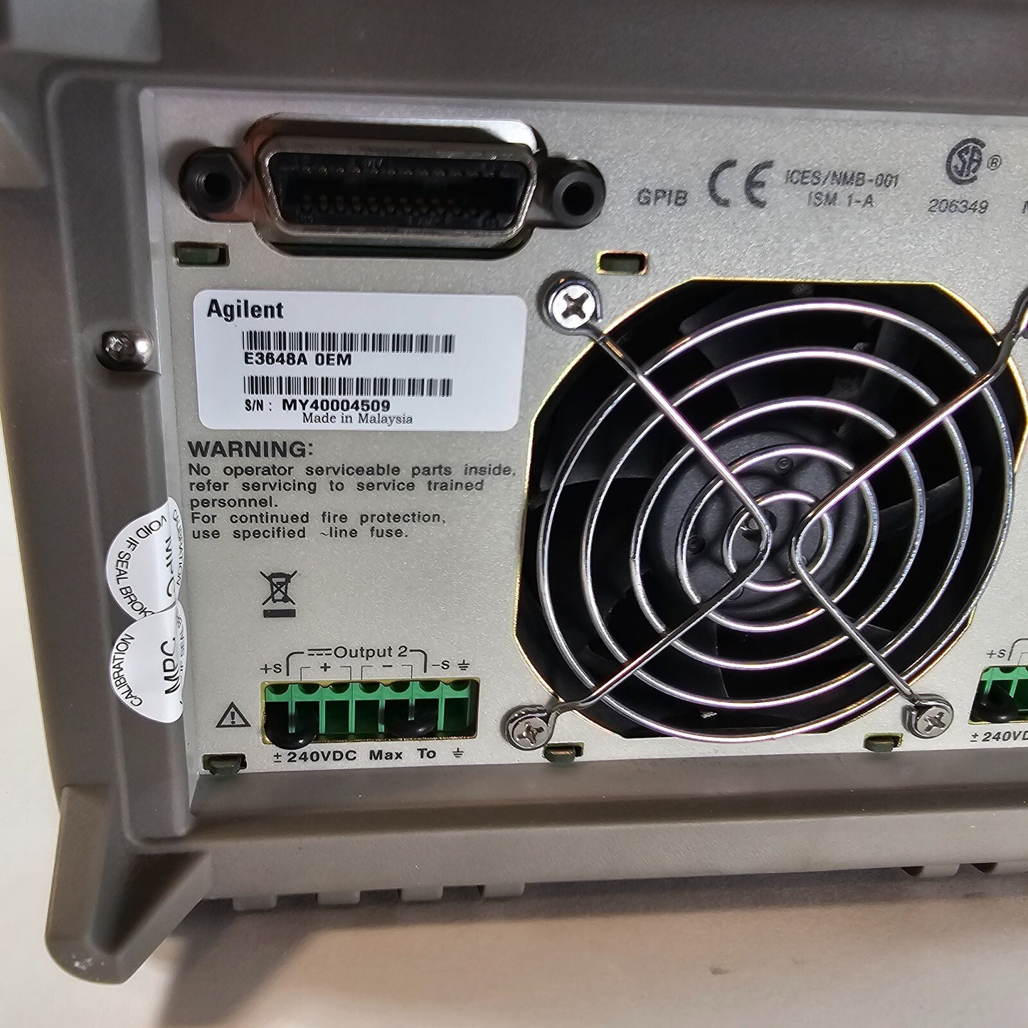 Agilent E3648A Dual Output DC Power Supply 0-8V,5A/0-20V,2.5A - Tested - 4509