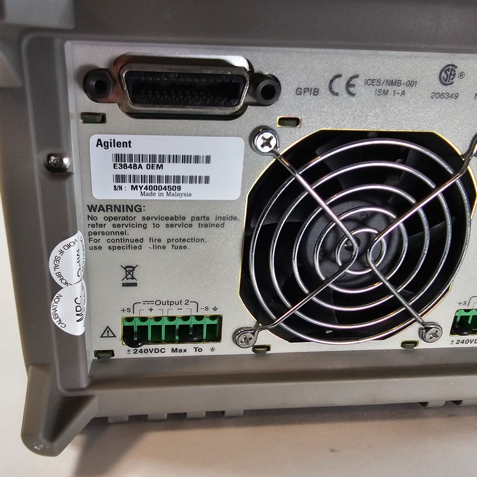 Agilent E3648A Dual Output DC Power Supply 0-8V,5A/0-20V,2.5A - Tested - 4509