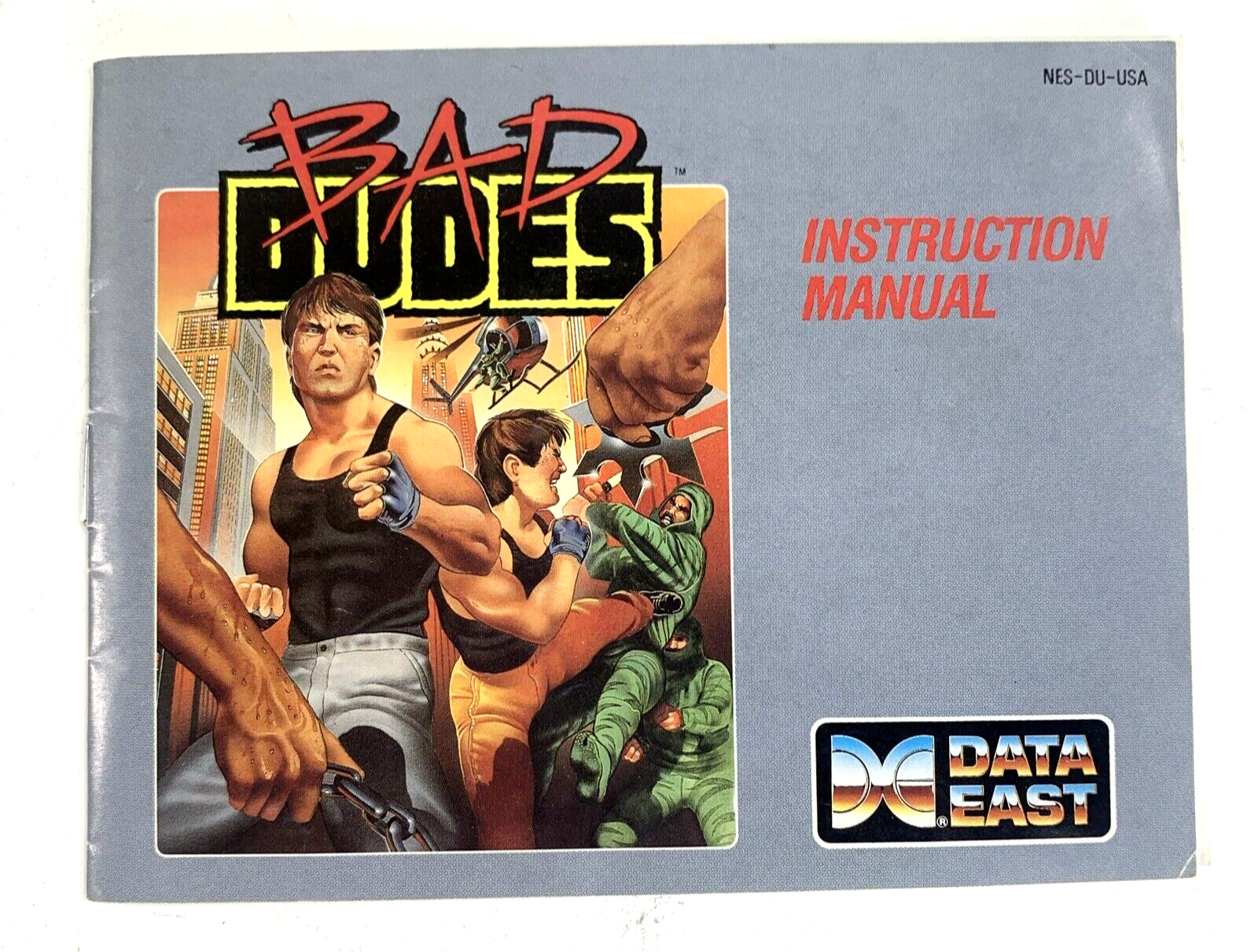Bad Dudes (Nintendo Entertainment System, 1990) Game Box Manual Poster - Tested