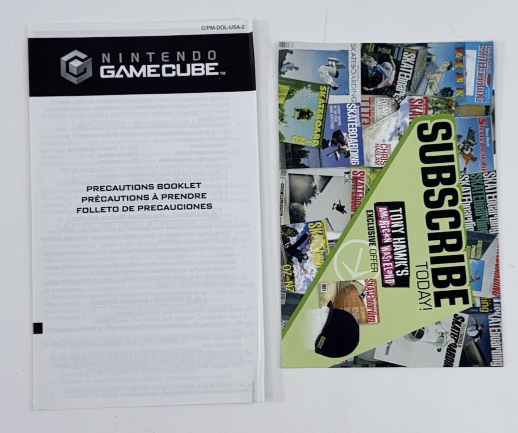 Tony Hawk's American Wasteland GameCube Case, Manual, Inserts Only - No Game