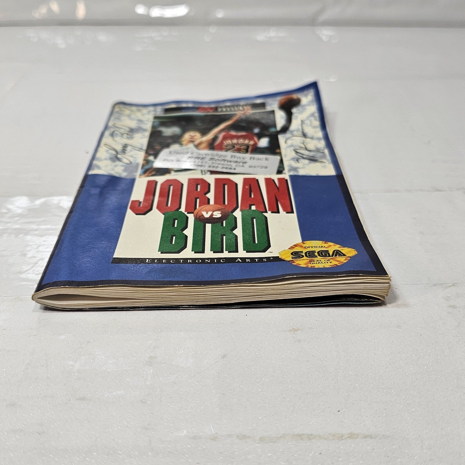 Jordan vs Bird: Super One-ON-One (Sega Genesis, 1992) Game Case Manual