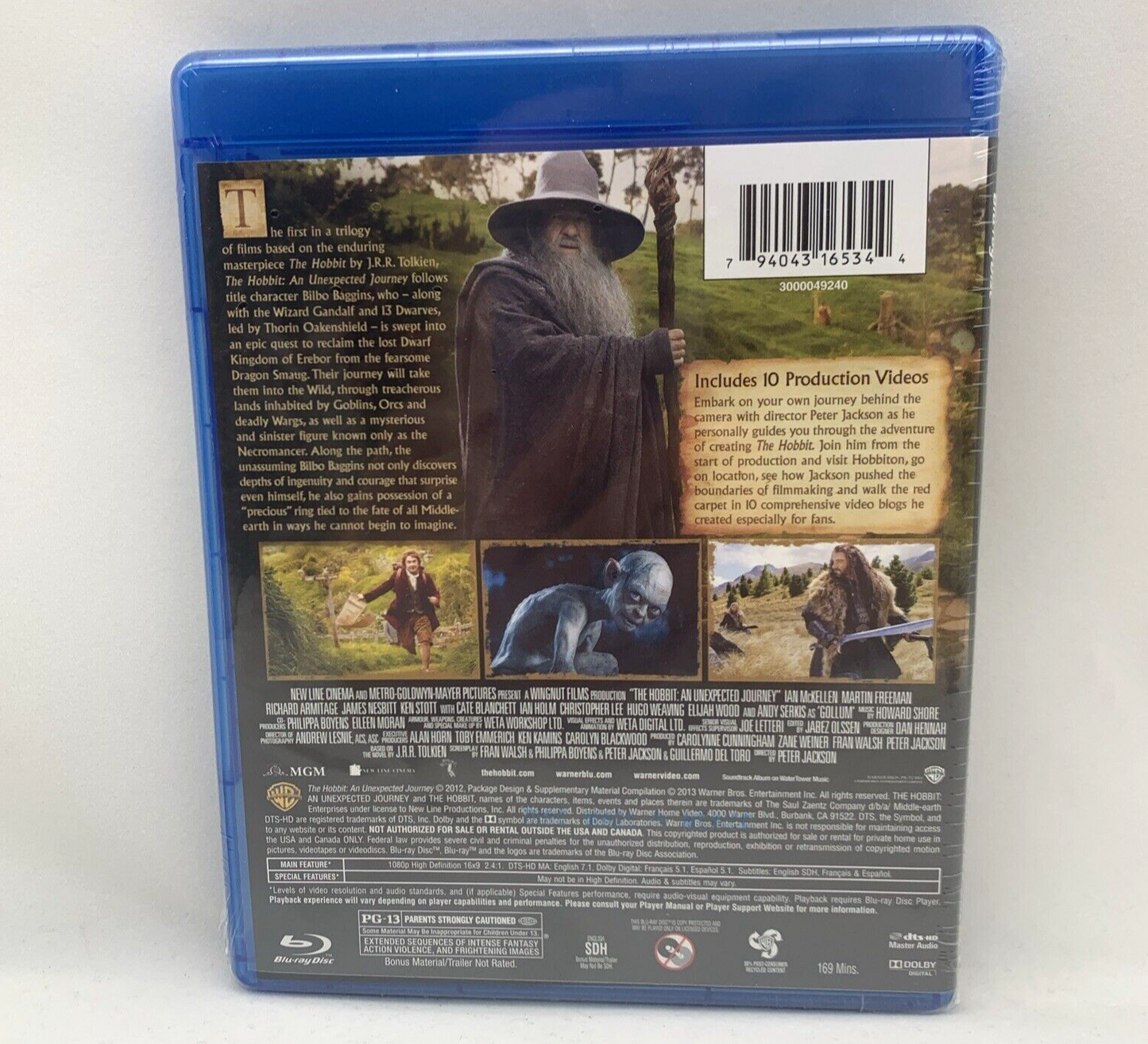 The Hobbit: An Unexpected Journey (Blu-ray Combo Pack, 2012) New With Slipcover