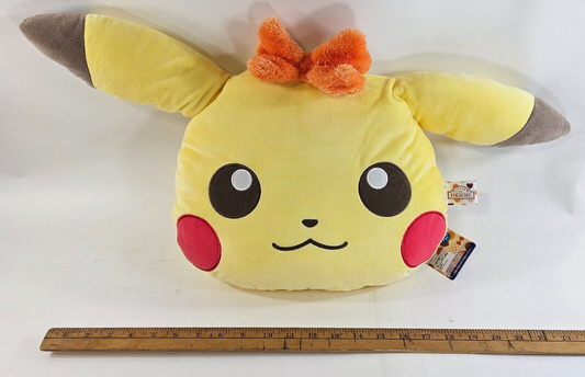 Banpresto Girlish Pikachu 12" Plush Face Pillow -New with Tags- Japan Import