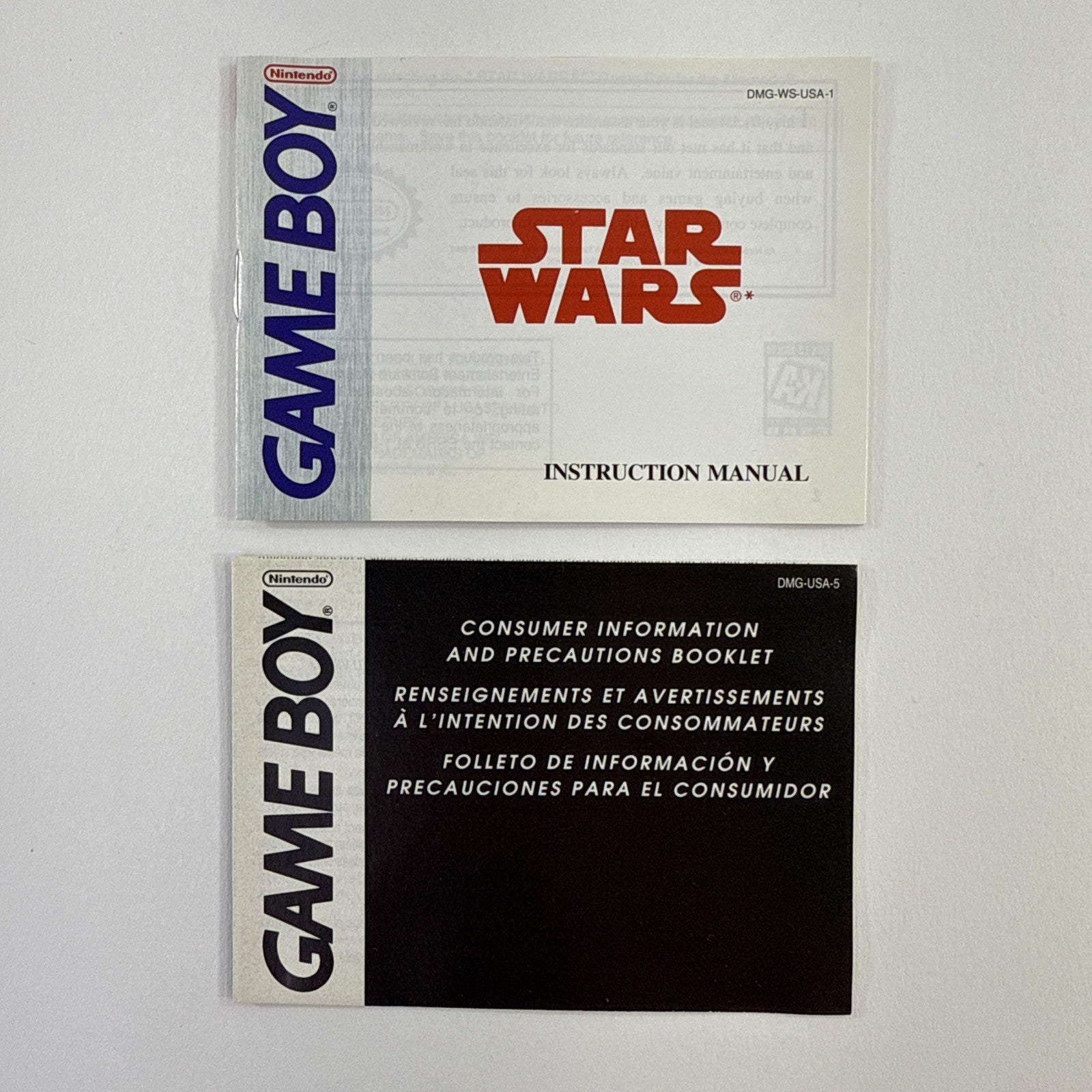 Star Wars (Nintendo Gameboy, 1996) Game Box Manual Inserts - Tested and Working