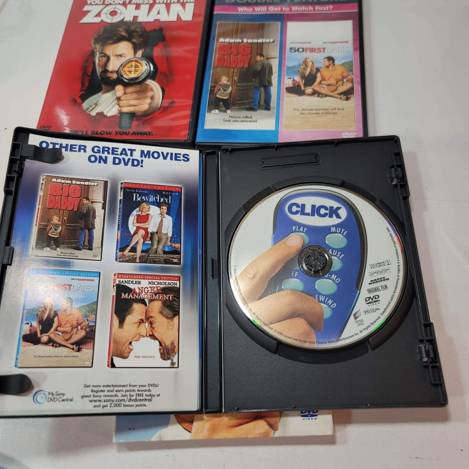 You Don't Mess with the Zohan/Click (Adam Sandler comedies) Big Daddy/50 First