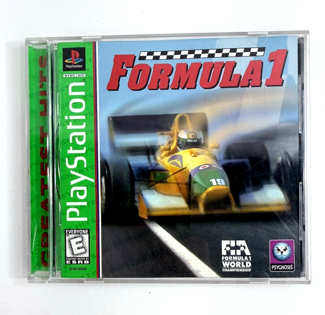 Formula 1 (Sony PlayStation 1, 1996) Game Case Manual Registration - Tested