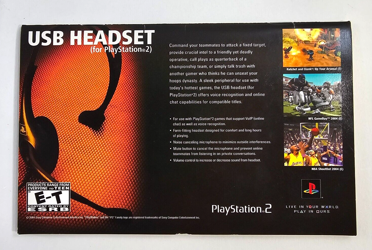 Ratchet & Clank: Up your Arsenal (PlayStation 2, 2004) Game Case Manual Insert