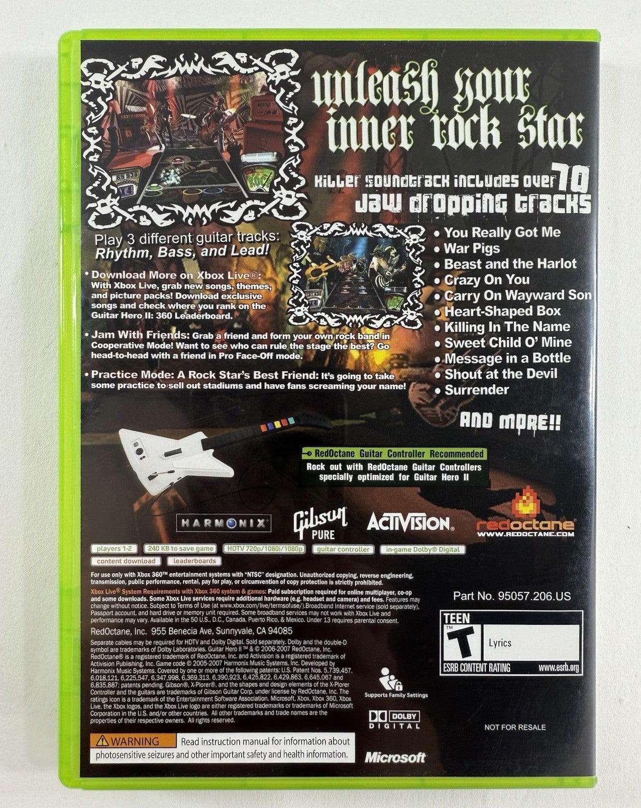 Guitar Hero II (Microsoft Xbox 360, 2007) Game Case Manual - Tested and Working