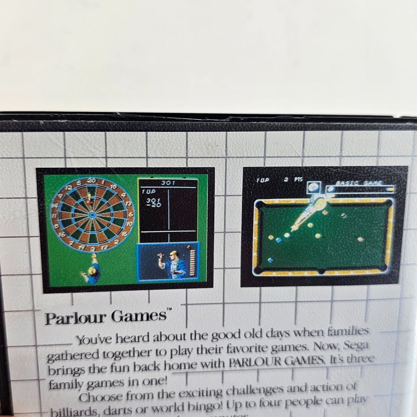 Parlour Games (Sega Master System, 1988) Game Case Manual - Tested and Working