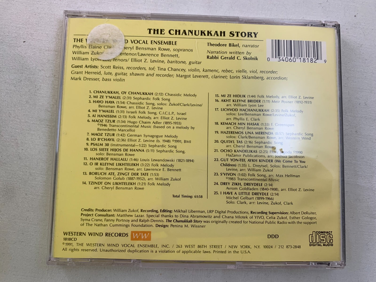 Chanukkah Story [CD] Theodore Bikel sung by The Western Wind