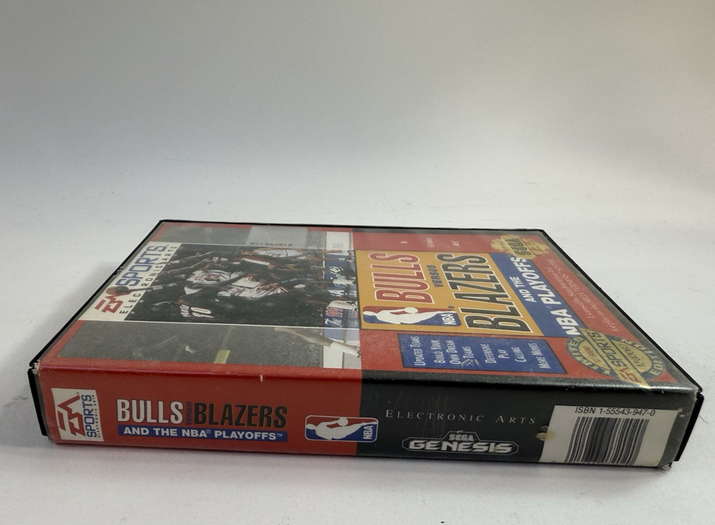 Bulls vs. Blazers and the NBA Playoffs (Sega Genesis, 1993) Game, Case, Manual