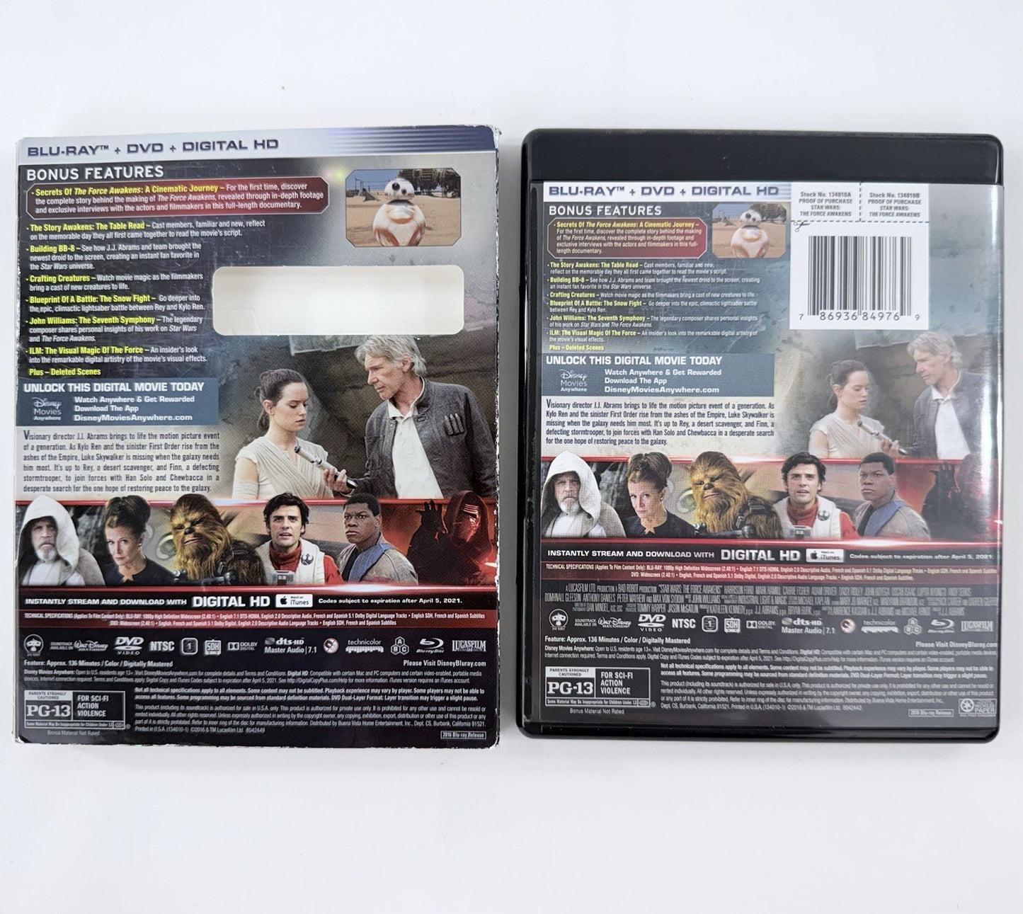 Star Wars Trilogy: Ep. I-III (Blu-ray Film Bundle) The Force Awakens, Last Jedi