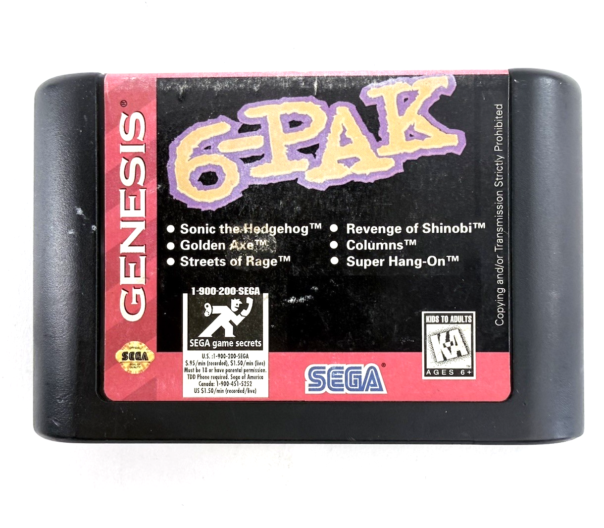 Genesis 6-Pak (Sega Genesis, 1995) Game Cartridge - Tested and Working