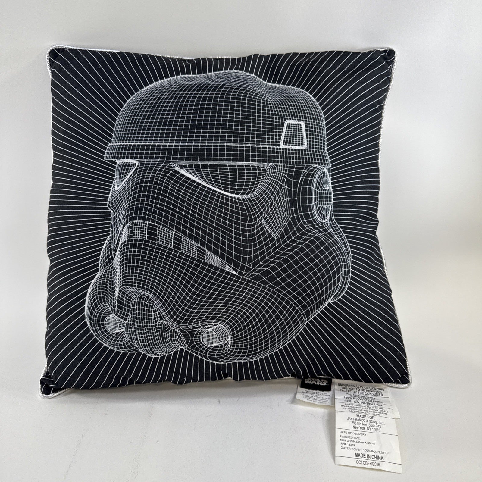 Star Wars 2016 Officially Licensed 15"x15" Stormtrooper Black Throw Pillow