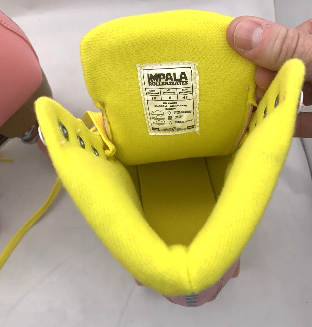 Impala Rollerskates Size 10 A126-58817 Pink/Yellow Vegan Quad Skates - New