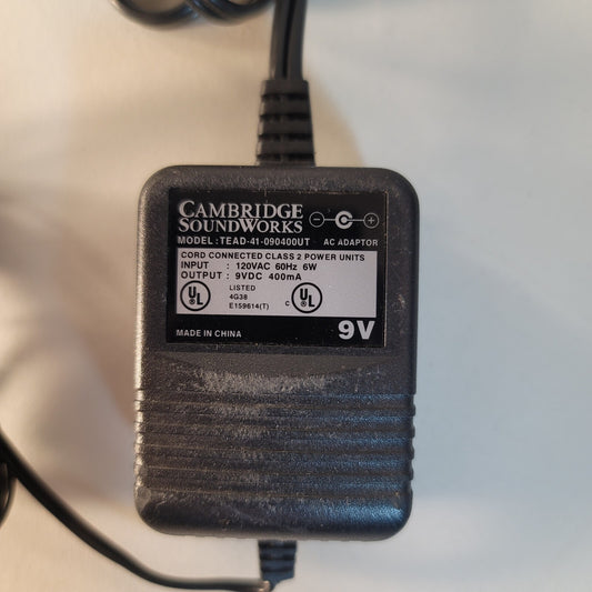 Original Cambridge SoundWorks TEAD-41-090400UT AC Power Supply Adapter 9V 400mA