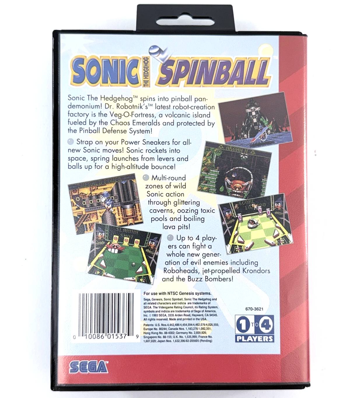 Sonic Spinball (Sega Genesis, 1993) Game Case Manual Insert - Tested and Working