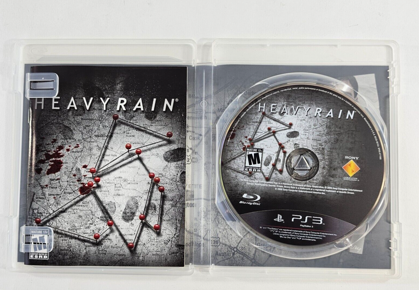 Heavy Rain (Sony PlayStation 3, 2010) Game Case Manual - Tested and Working