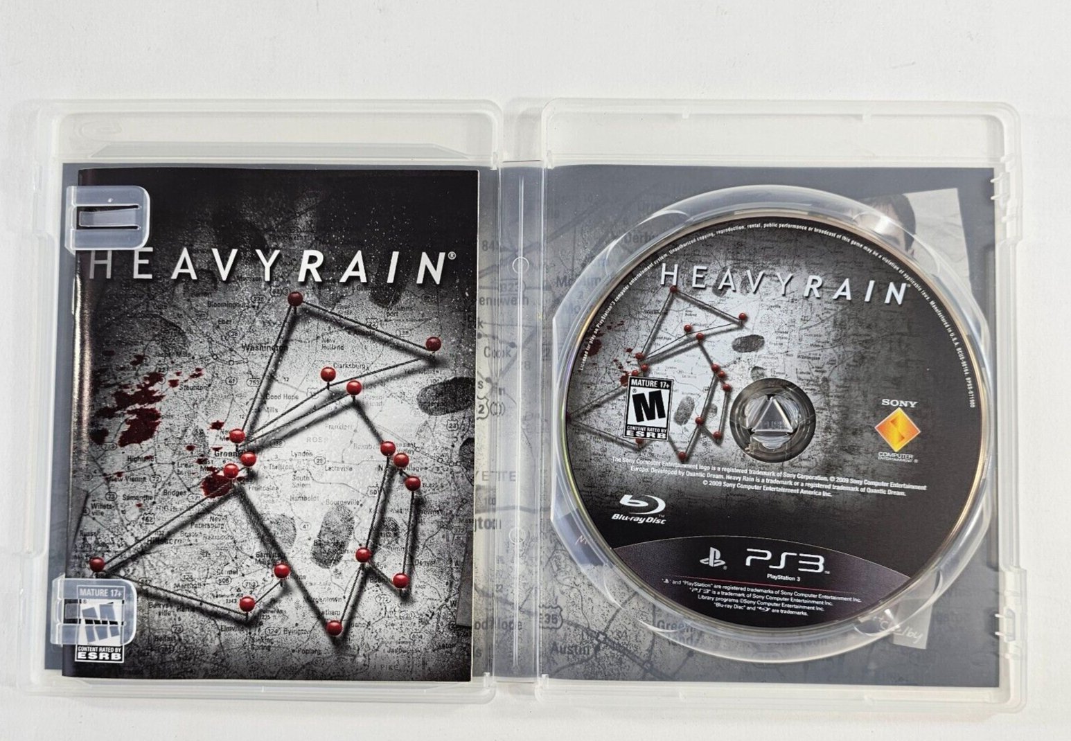 Heavy Rain (Sony PlayStation 3, 2010) Game Case Manual - Tested and Working