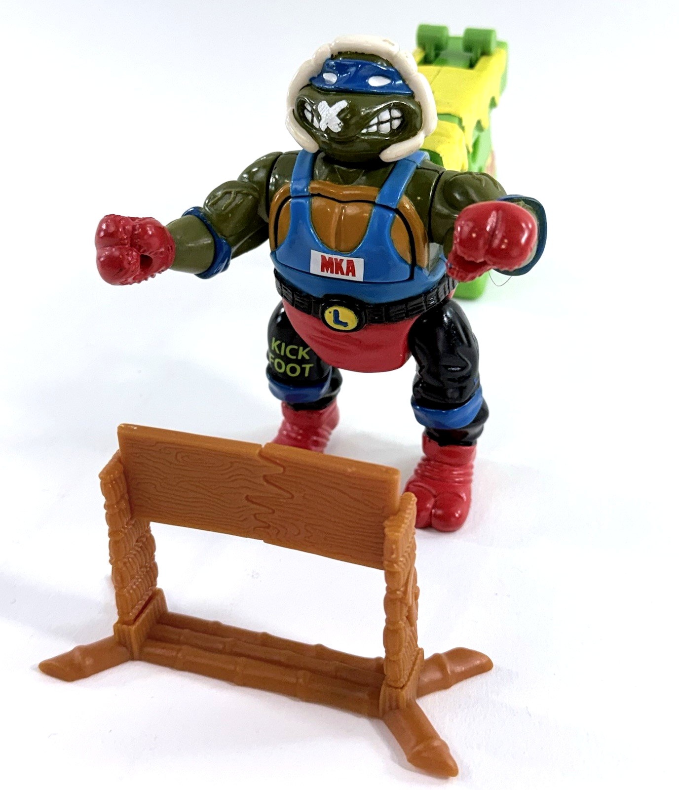 Playmates 1992 TMNT 6" Kowabunga Kickboxing Leo & Complete Accessories - Tested