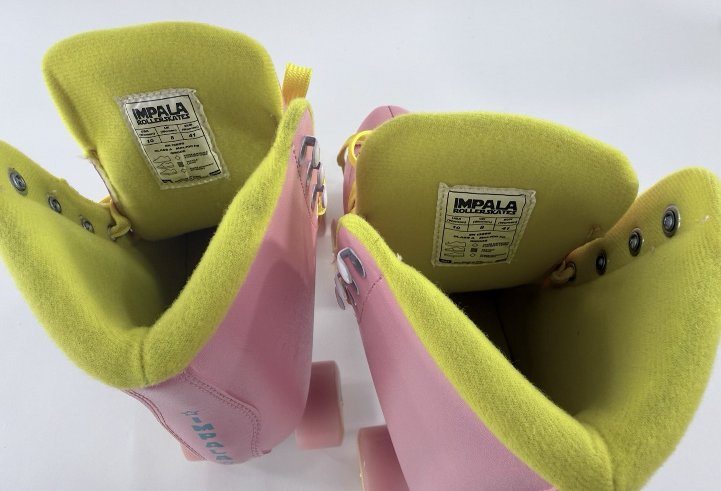 Impala Rollerskates US10 Women's A126-58817 Pink/Yellow Vegan Rollerskates - New