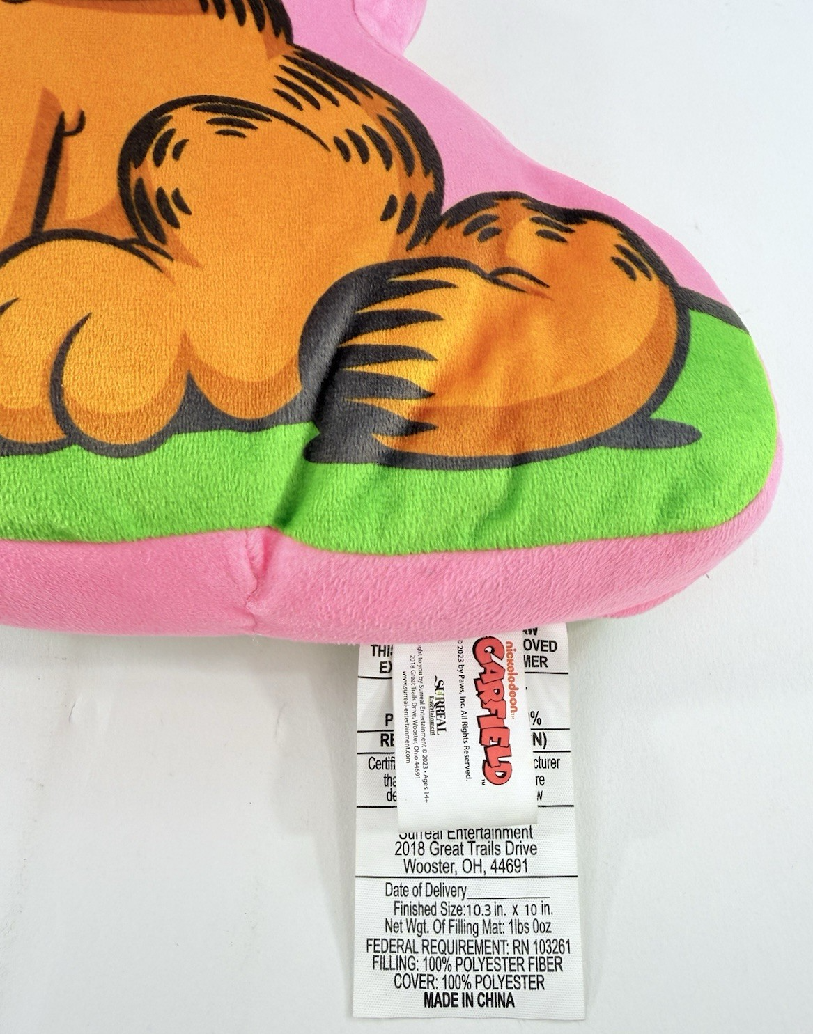 Paws Inc. 2023 10” Garfield Sitting Cat Plush Throw Pillow
