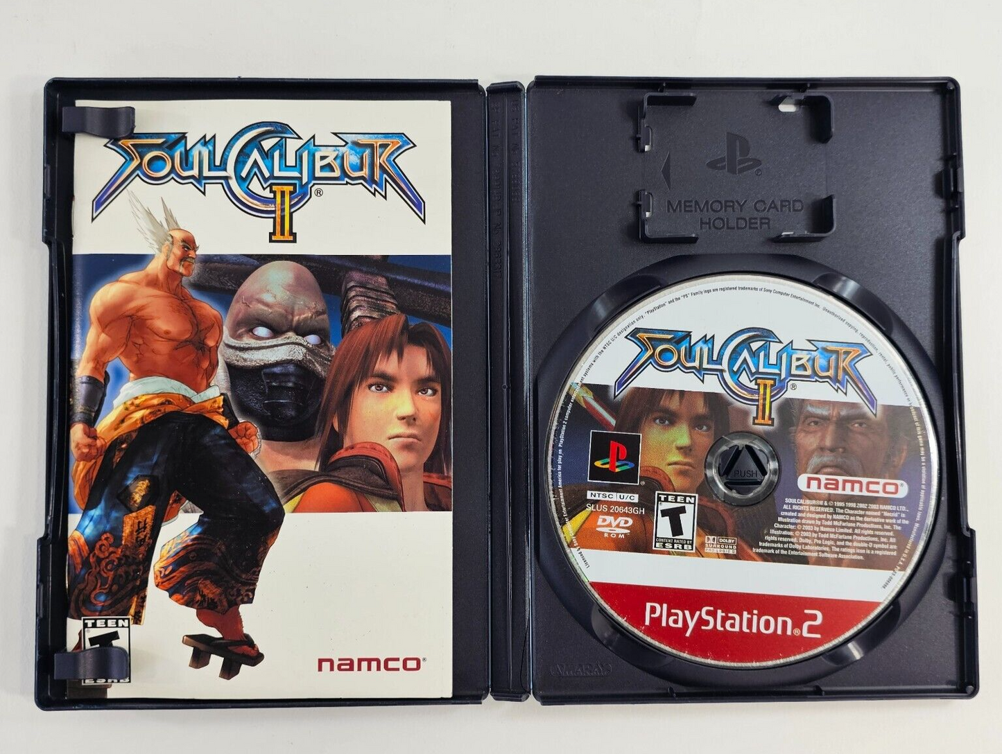 Soul Calibur II (PlayStation 2, 2003) Game Case Manual Registration - Tested