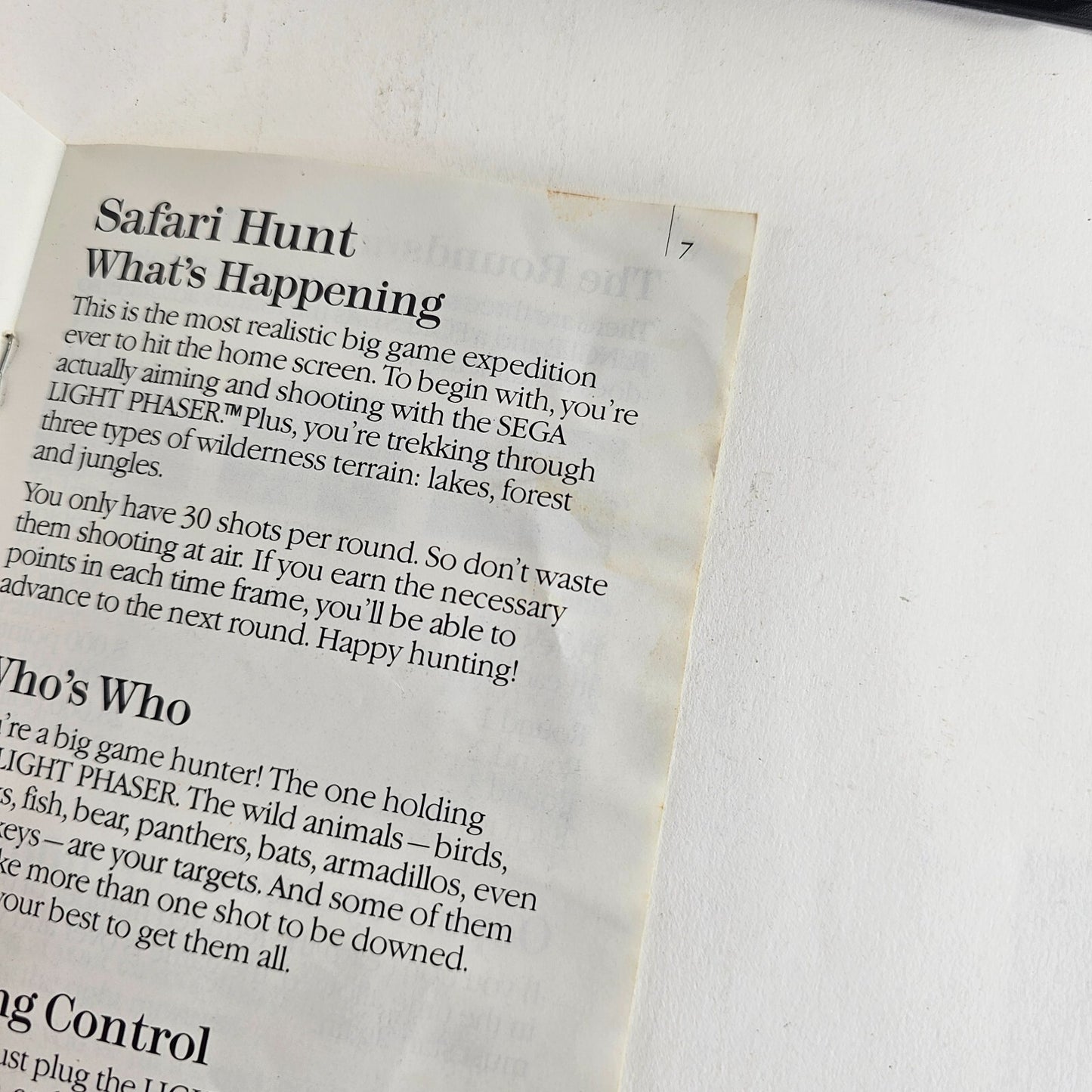 Hang On & Safari Hunt (Sega Master System, 1986) Game Case Manual - Tested