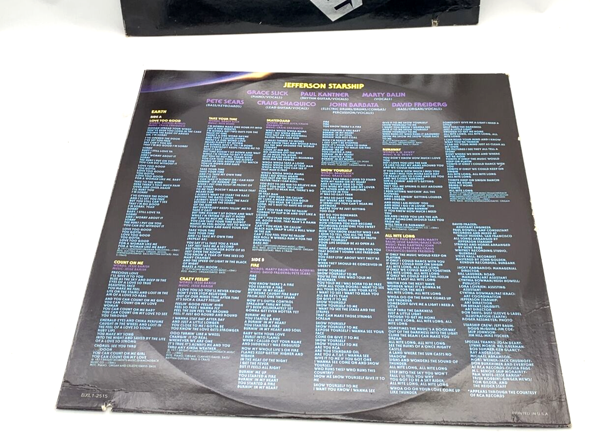 Jefferson Starship: Earth (Vinyl LP, 1978) BXL1-2515 - Tested and Working