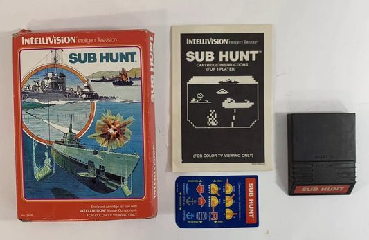 Sub Hunt (Intellivision, 1982) Game Box Manual Overlay - Tested and Working