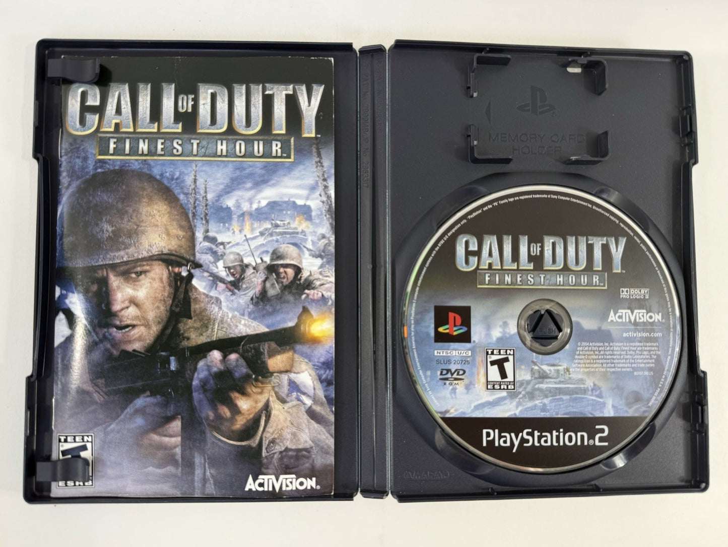 Call of Duty: Finest Hour (Sony PlayStation 2, 2004) Game Case Manual - Tested