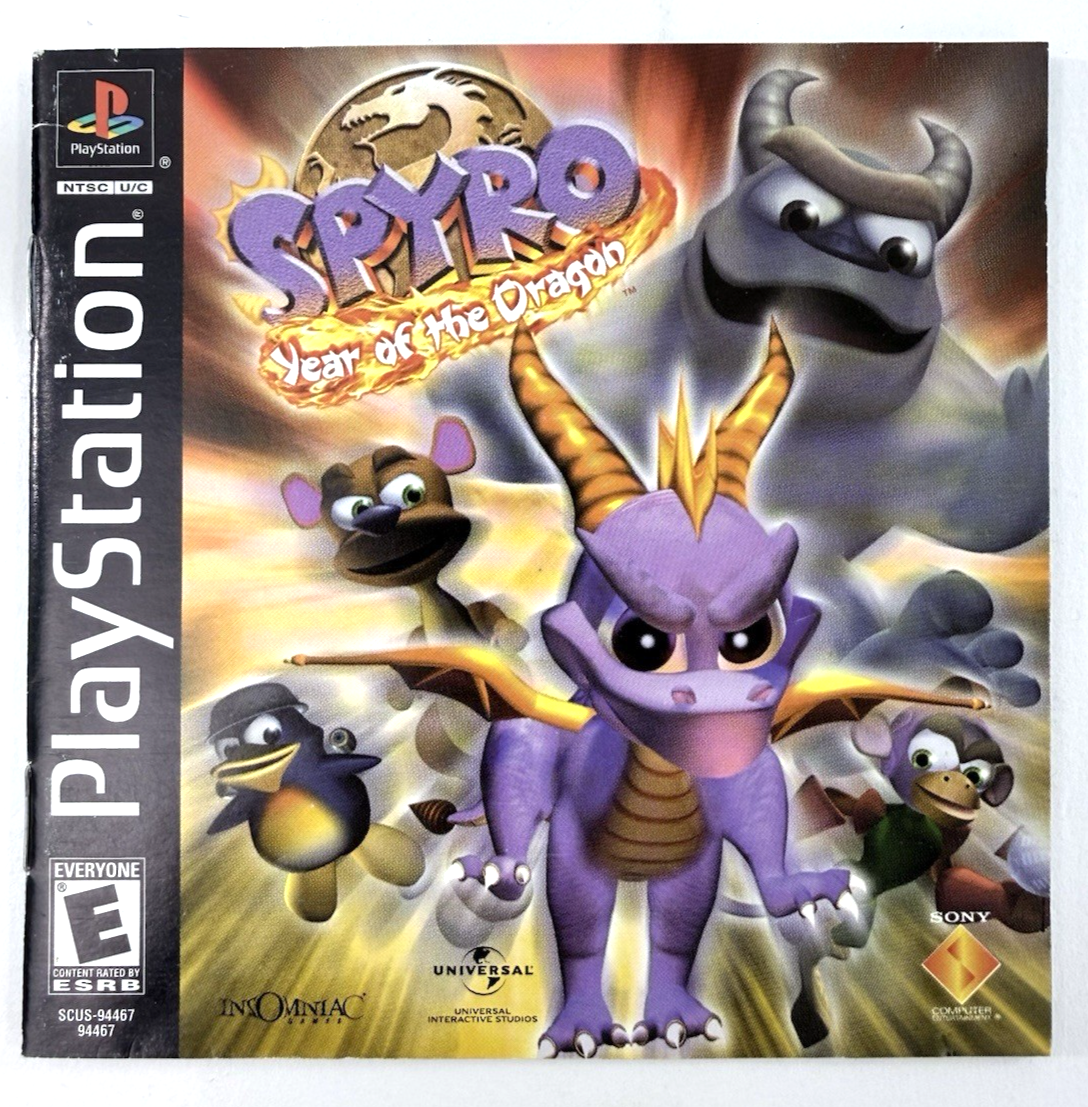 Spyro: Year of the Dragon (PlayStation, 2000) Game Case Manual Limited 3D Insert