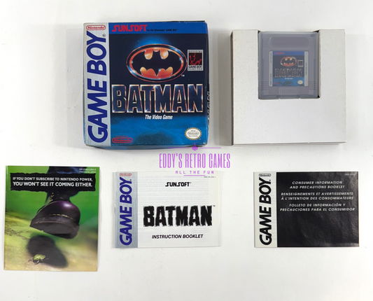 Batman: The Video Game (Nintendo Gameboy, 1990) Game Manual Box Inserts - Tested