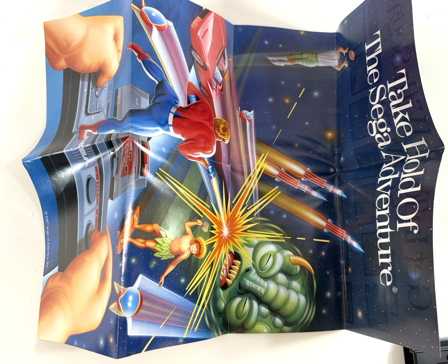 Zaxxon 3-D (Sega Master System, 1988) Game, Case, and Poster - Tested