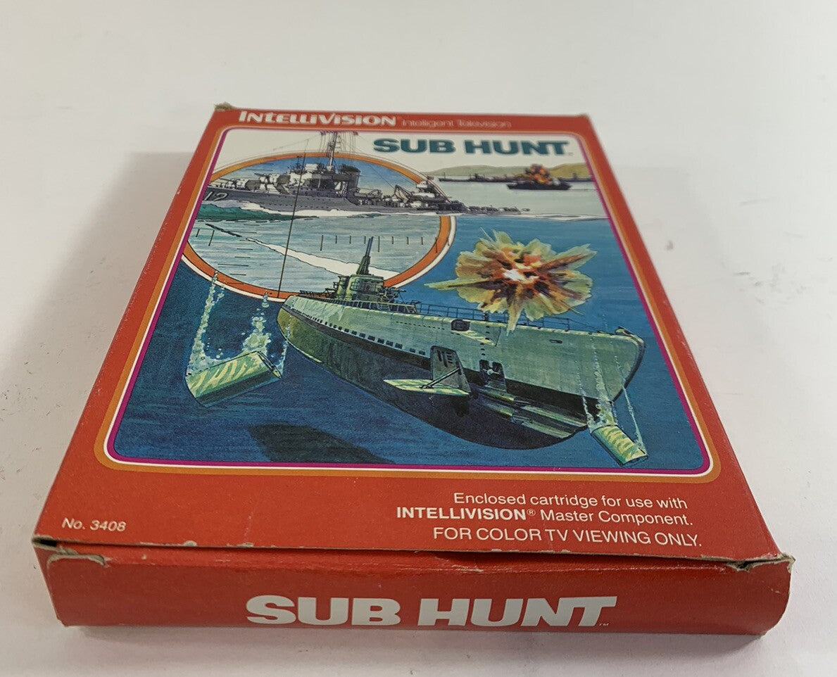 Sub Hunt (Intellivision, 1982) Game Box Manual Overlay - Tested and Working